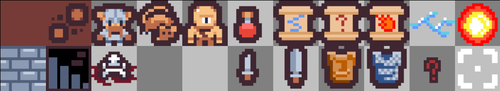 Preview of the Godot Roguelike Basic Set sprite sheet assets